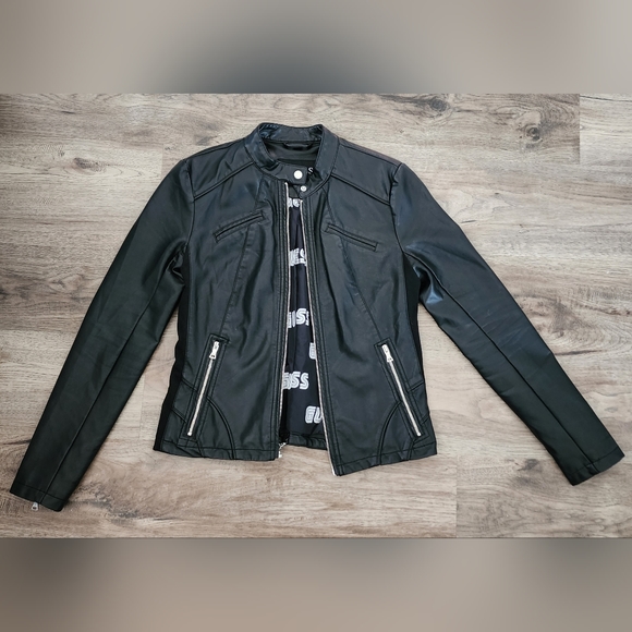 Guess Medium Vegan Leather Moto Jacket - Picture 2 of 7